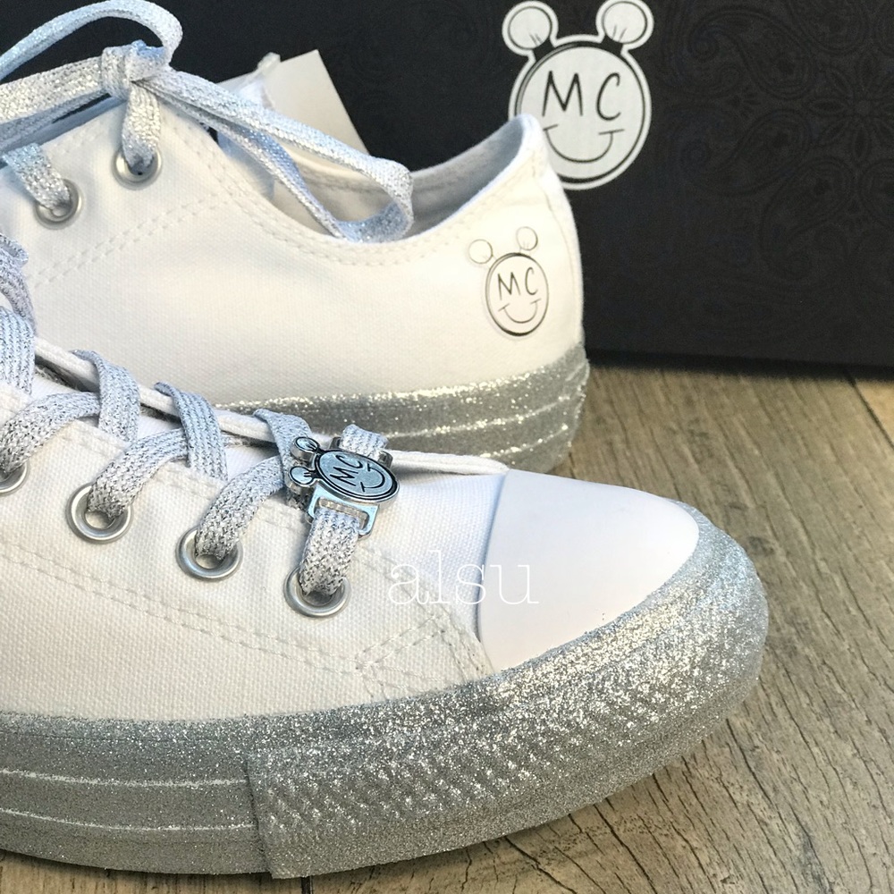 Conv&Miley Cyrus Ctas OX White/Silver Glitter W - Picture 8 of 8
